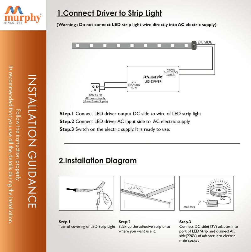 Murphy 25W LED Strip 2835 Cove Light 5 Metre (Cool White) with Driver, Pack of 5 - Image 5
