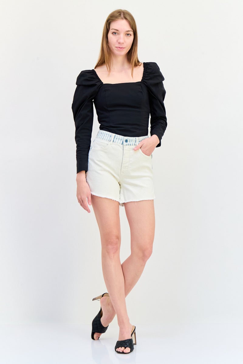 SALSA Women Stripe Denim Shorts, Light Blue - Image 2