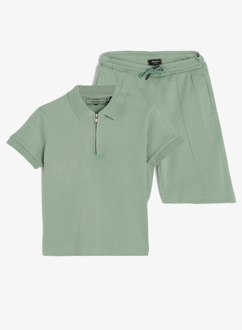 ريبلز مع نمشي Boys Short Sleeves Polo T-Shirt & Shorts Set