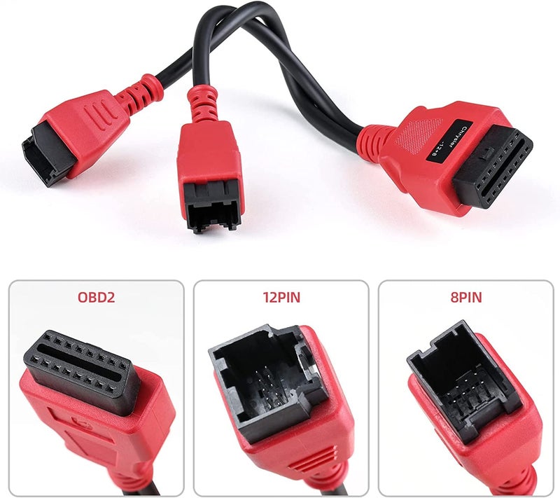 VXSCAN محول كابل VXSCAN FCA 12+8 لبرمجة كابل كرايسلر 12+8 ، كابل تجاوز أمان محول OBD2 من أوتيل لأوتيل ماكسي سيستم MS905 MS906 MS906BT MS906S MS908 MS908S برو - Image 2