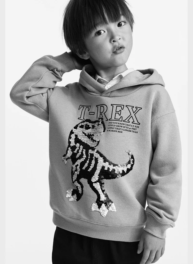 اتش ام Youth Graphic Print Hoodie