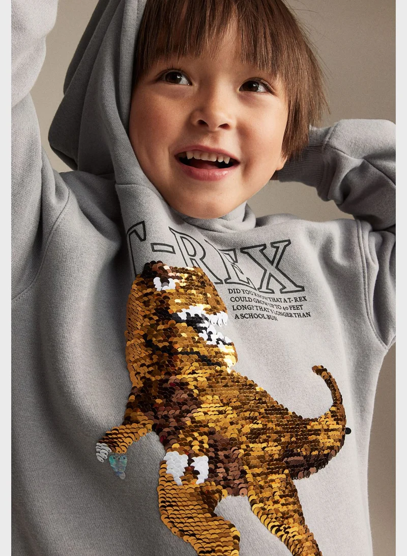 اتش ام Youth Graphic Print Hoodie