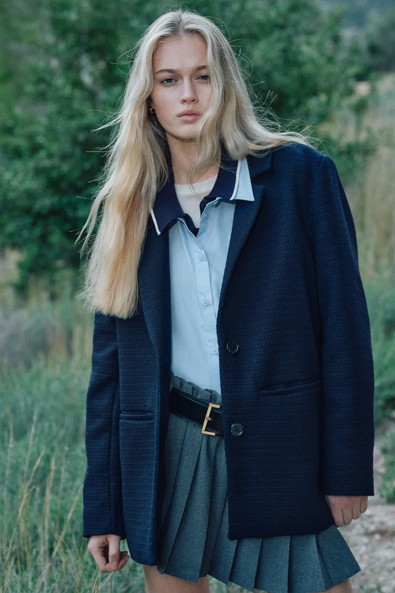 H&M Textured-weave blazer