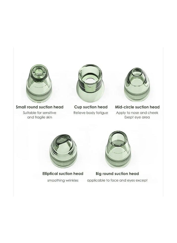 Handheld Blackhead Remover Vacuum Device with 5 Pcs Adjustable Suction and Multiple Attachments for Deep Pore Cleansing