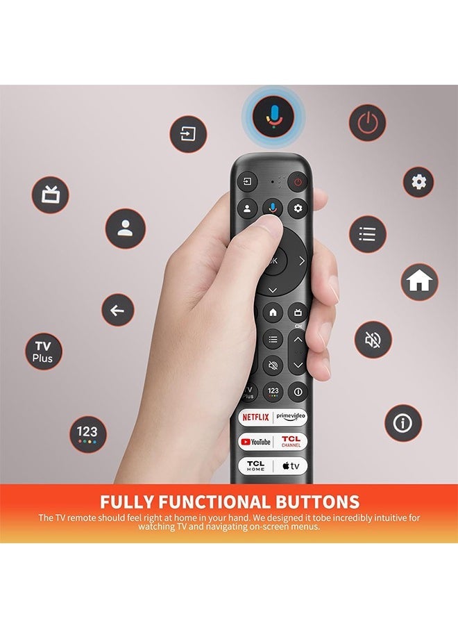 Voice Replacement TV Remote Control for TCL Google Compatible with TCL Q6/Q7/QM8/S3/S4 Series