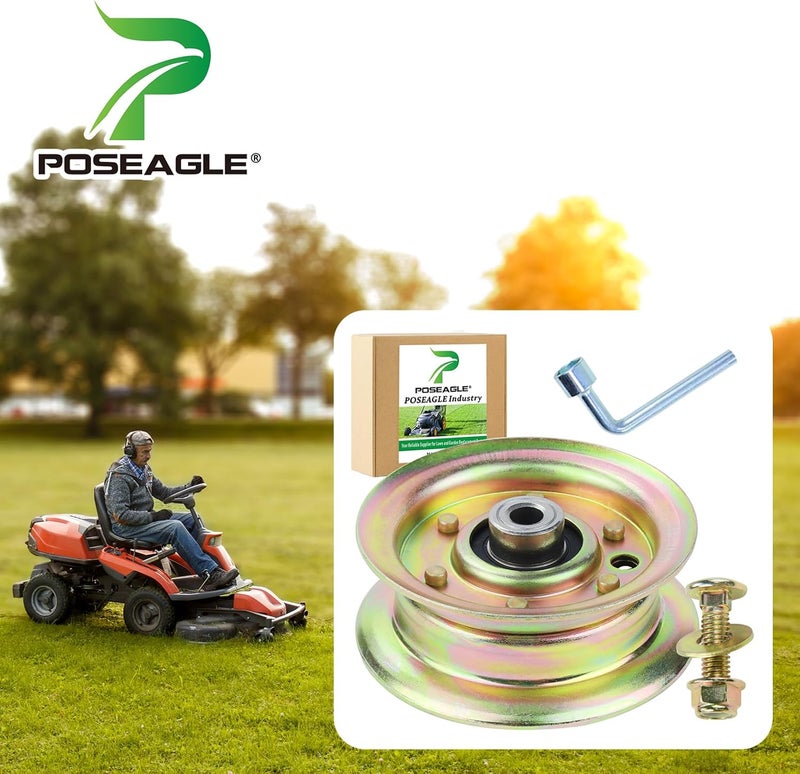 POSEAGLE 532177968 Idler Pulley Replaces 193197 Idler Pulley Craftsman 177968 Pulley, Husqvarna 532193197 Pulley, Ariens 21546308 for Husqvarna Z254, YTH20K46, YTH2348, YTH24V48, YTH21K46 Lawn Mowers - Image 2