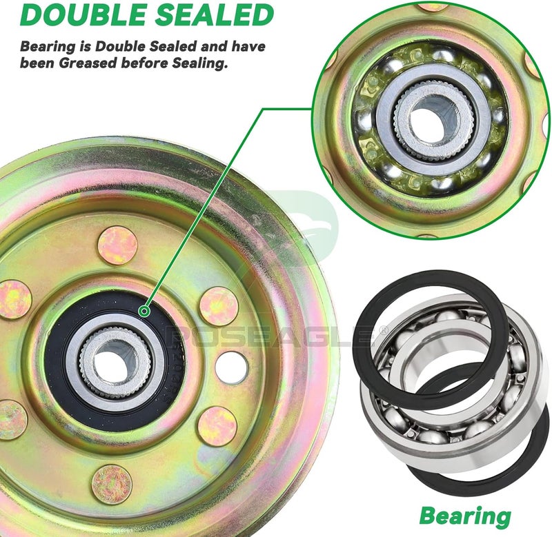 POSEAGLE 532177968 Idler Pulley Replaces 193197 Idler Pulley Craftsman 177968 Pulley, Husqvarna 532193197 Pulley, Ariens 21546308 for Husqvarna Z254, YTH20K46, YTH2348, YTH24V48, YTH21K46 Lawn Mowers - Image 5