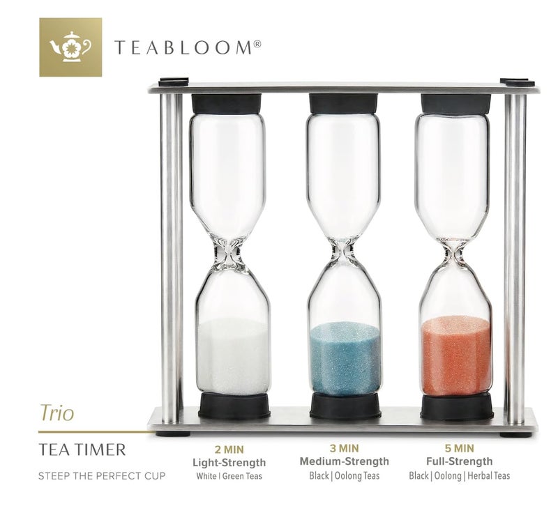 Teabloom Tea Timer - 2 Minutes for Light-Strength White/Green Teas, 3 Minutes for Medium-Strength Black/Oolong Teas, and 5 Minutes for Full-Strength Black/Oolong/Herbal Teas - Image 3