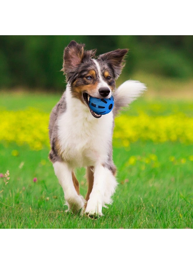 NERF DOG Crunch And Squeak Rubber Ball Dog Toy, Single, Medium/Large, Blue - Image 2