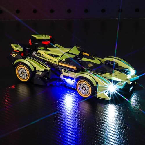 Hilighting Upgraded Led Light Kit for Lego Lamborghini Lambo V12 Vision GT Super Car Building Set Compatible with Lego 76923 Model Not Included - Image 1