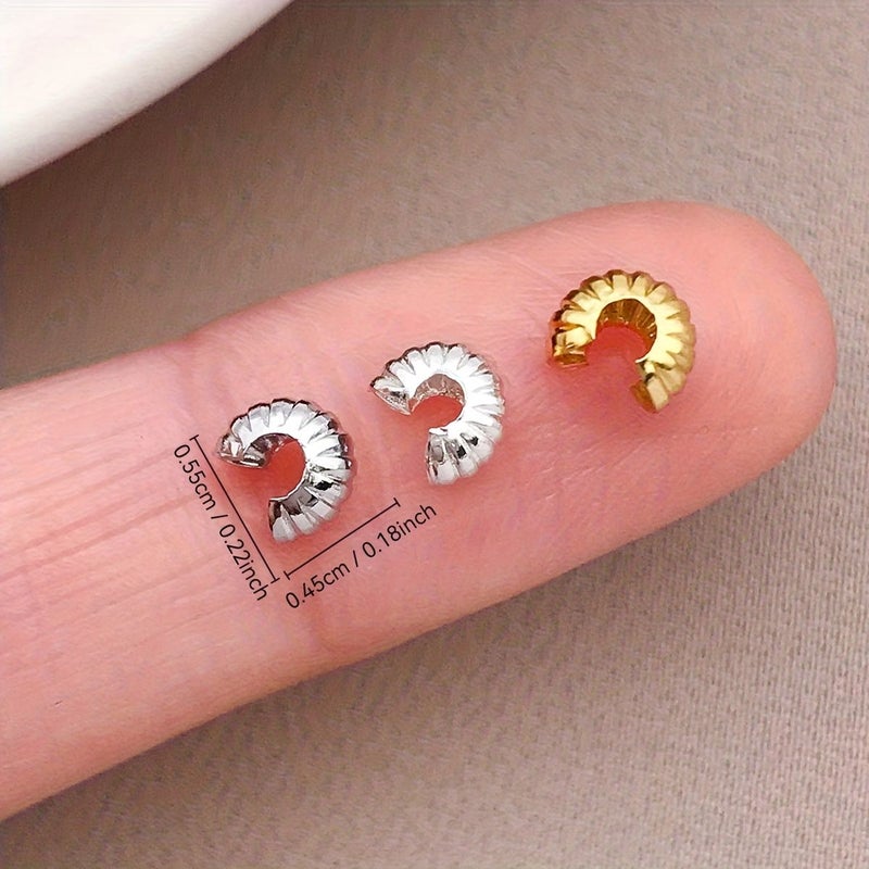 30 Pieces Gold Silver White Copper Crescent Moon CShape Clasp Pumpkin Pattern Bracelet End - Image 4