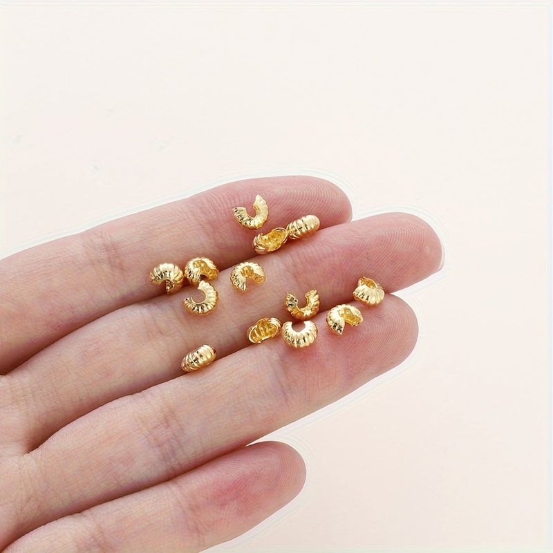 30 Pieces Gold Silver White Copper Crescent Moon CShape Clasp Pumpkin Pattern Bracelet End - Image 5