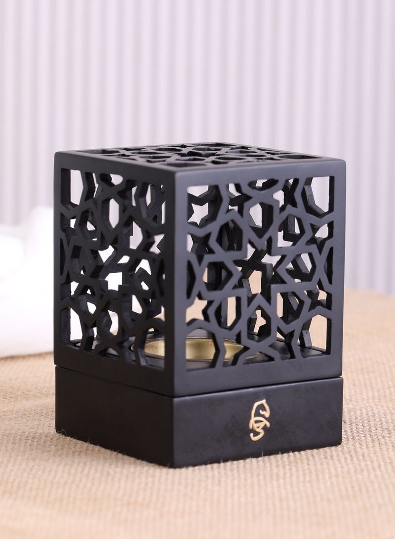 Premium Arabic Bakhoor Burner Black – Elegant Geometric Metal Incense Holder  | Modern Mabkhara for Home, Ramadan, Gifting - Image 1