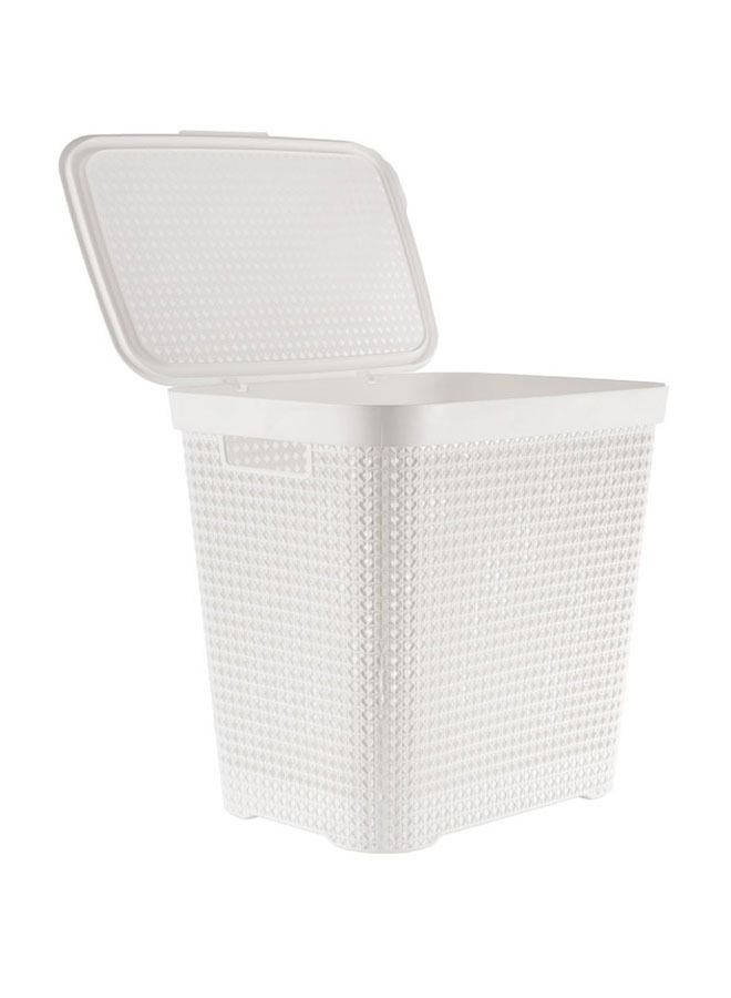 cleany genie Multi-Purpose Plastic Laundry Basket with Lid, with a Slit Break Resistant, Light Weight, Durable and Stylish Construction Large Space Perfect for Storage - Image 2