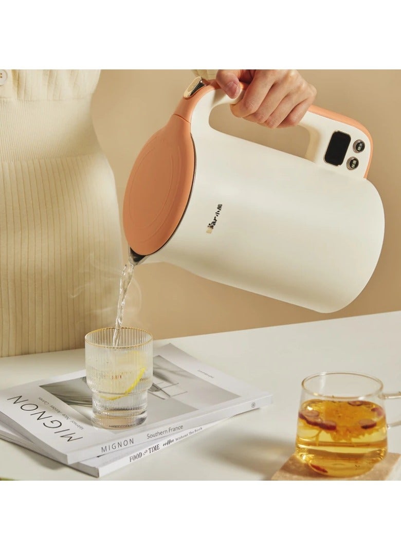 Bear Electric Kettle 1.7L with 11 Temperatures Control 304 Stainless Steel 1500W Dry Protection Dual Anti-Scald Protection BPA Free LCD Display CN Plug Type - Beige - Image 2