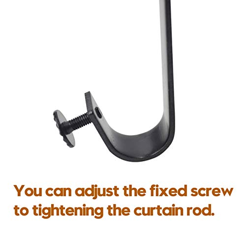 AddGrace 4 Pack Ceiling Curtain Rod Bracket Heavy Duty Single Curtain Rod Holders for 1 Inch Drapery Holder for Living Room Bedroom Black - Image 3