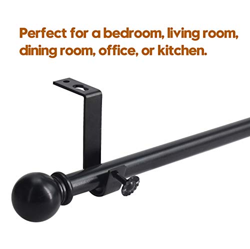 AddGrace 4 Pack Ceiling Curtain Rod Bracket Heavy Duty Single Curtain Rod Holders for 1 Inch Drapery Holder for Living Room Bedroom Black - Image 5