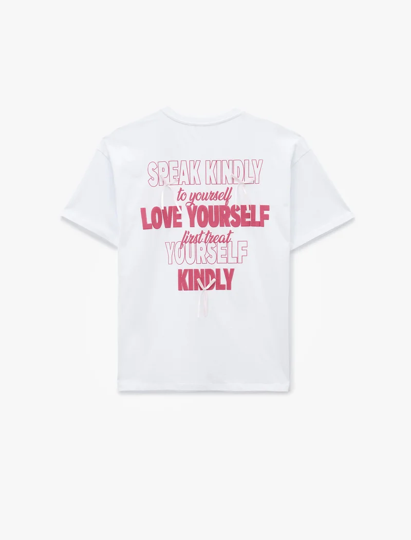 Koton  Printed Short Sleeves Oversized T-Shirt for Women | Best Price UAE