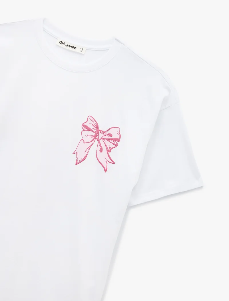 Koton  Printed Short Sleeves Oversized T-Shirt for Women | Best Price UAE