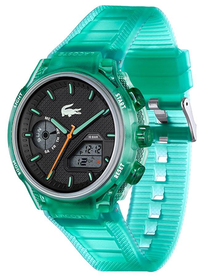 LACOSTE - LC33 Analog and Digital Display Silicon Strap Wrist Watch - 45 mm - Green - Image 1