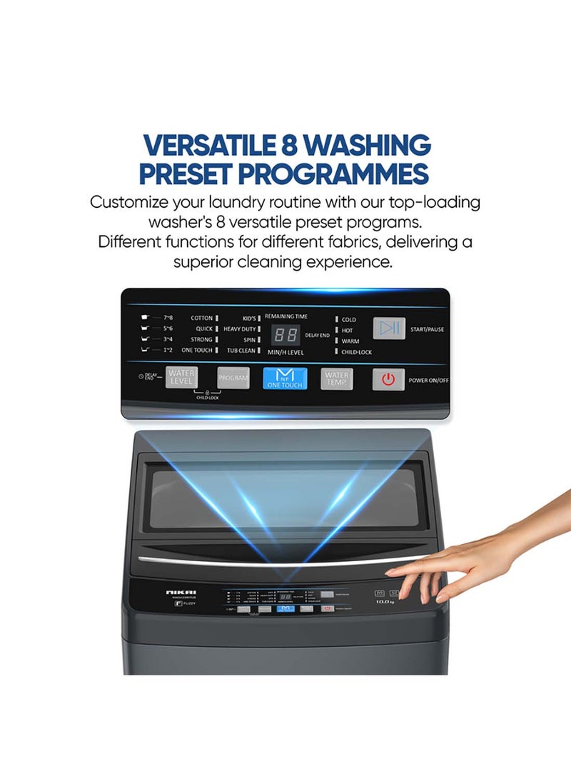 NIKAI 12 Kg Fully Automatic Top Loading Washing Machine With Pump Models, Auto Imbalance Control, Silent Operation, Quick Wash, Stainless Steel Drum, Power Off Memory, Child Lock 38.31 kW 12 kg 38.31 kW NWM1200TQB Dark Grey - Image 4