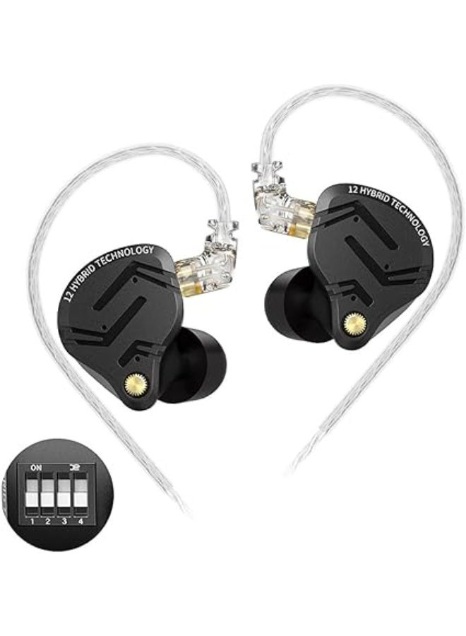 سماعات أذن سلكية KZ ZS12 Pro X من ينيو، سماعات داخل الأذن بصوت هاي فاي احترافي، نظام هايبرِد 1DD + 5BA، صوت جهير قوي وعزل ضوضاء، تصميم معدني أنيق مع أطراف ميموري فوم مريحة، مثالية للألعاب والموسيقيين والاستوديو -هاي فاي -ميموري فوم -سماعات احترافية - Image 1