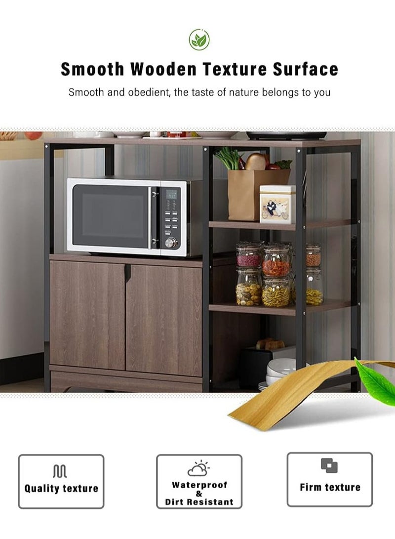 DubaiGallery 4-Tier Microwave Oven Stand Kitchen Rack with Storage Cabinet Multi Function Spice Holder for Utensils Vegetable Fruit - Image 3