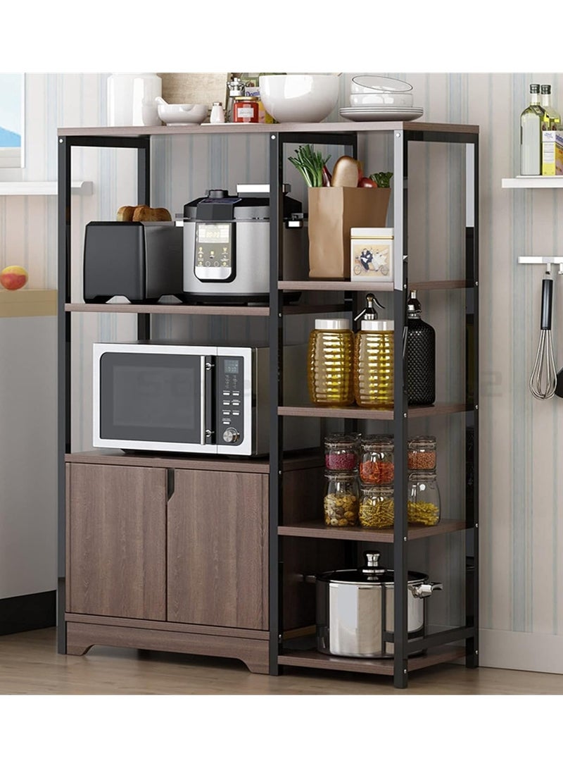 DubaiGallery 4-Tier Microwave Oven Stand Kitchen Rack with Storage Cabinet Multi Function Spice Holder for Utensils Vegetable Fruit - Image 1