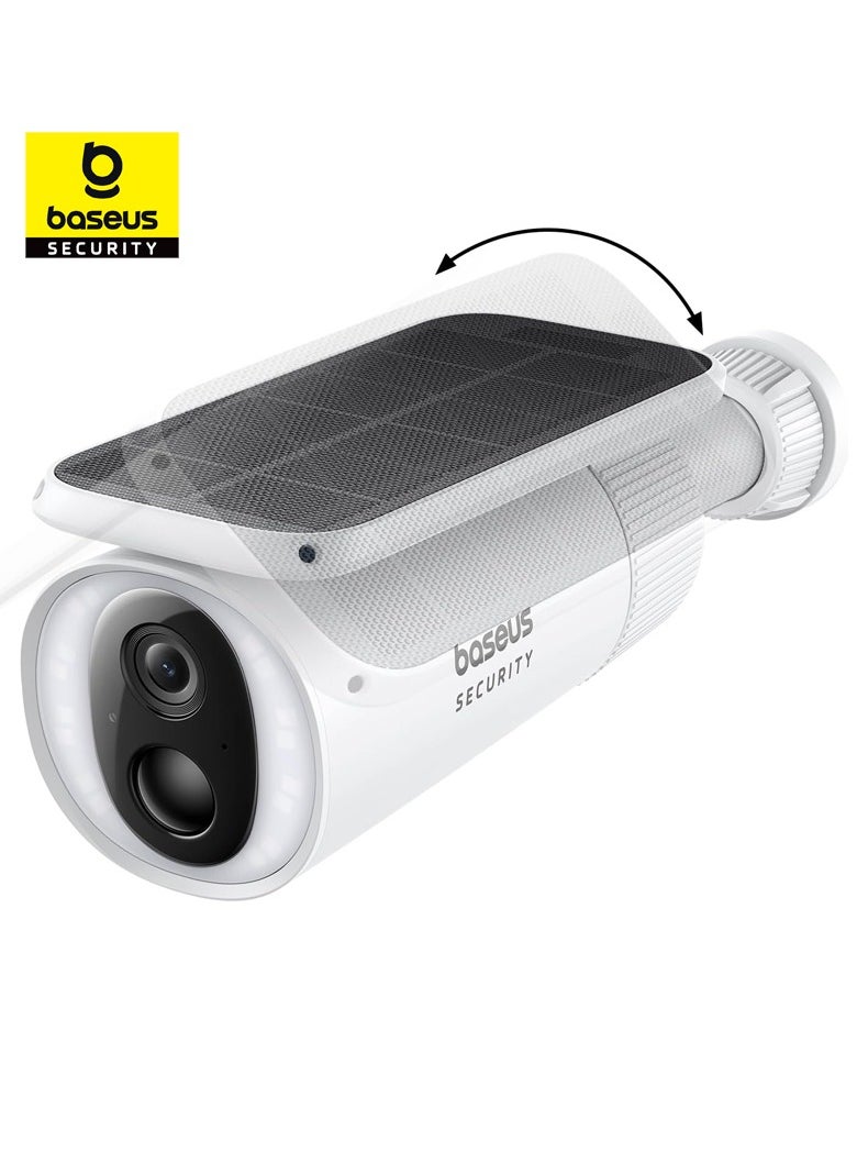 Baseus - Outdoor Solar Security Camera, Solocam S1 Wireless, Continuous Power with Advanced Sunlight Optimization System, 2K Resolution, 145° Ultra Wide Viewing Angle, 8GB Built-in Local Storage and Enhanced Color Night Vision, No Subscription Required, Compatible with Google Assistant and Amazon Alexa, Smart App Control - Image 1