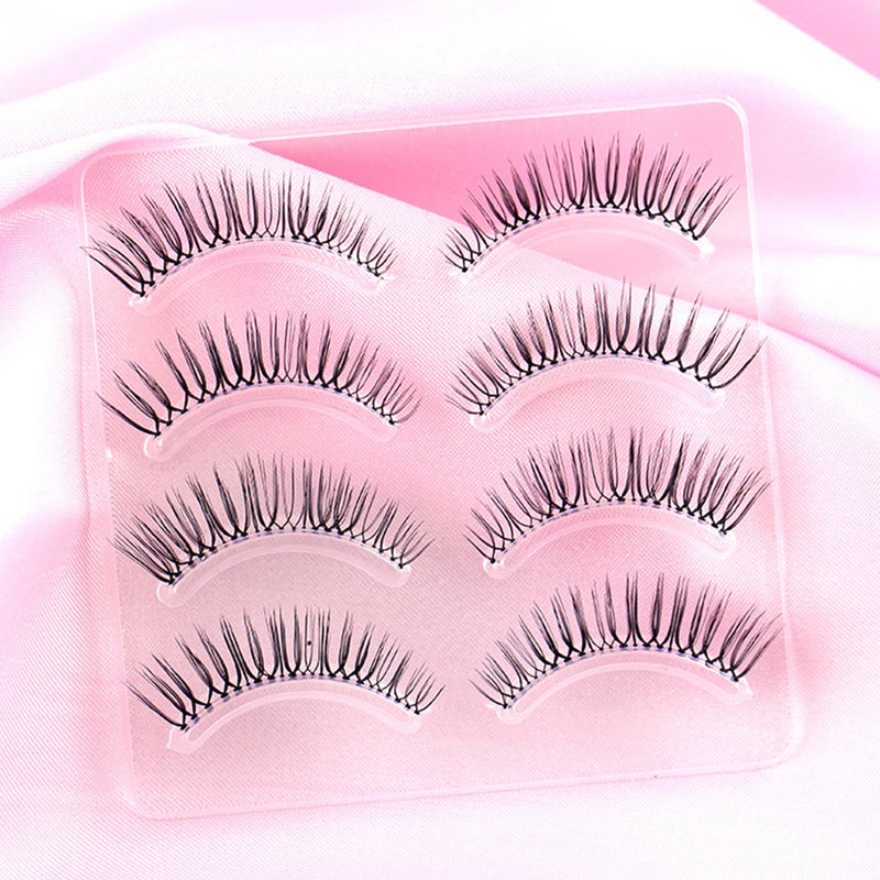 8 Pairs Nautural False Eyelashes Lifelike Fake Eyelashes Handmade Fiber Eyelashes for Woman - Image 4
