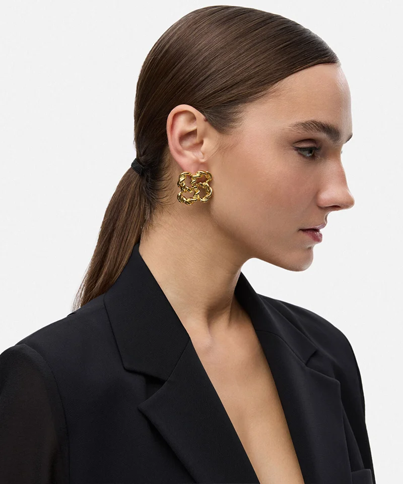ابيكول Interlocking Textured Earrings