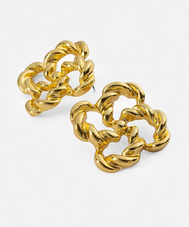 ابيكول Interlocking Textured Earrings