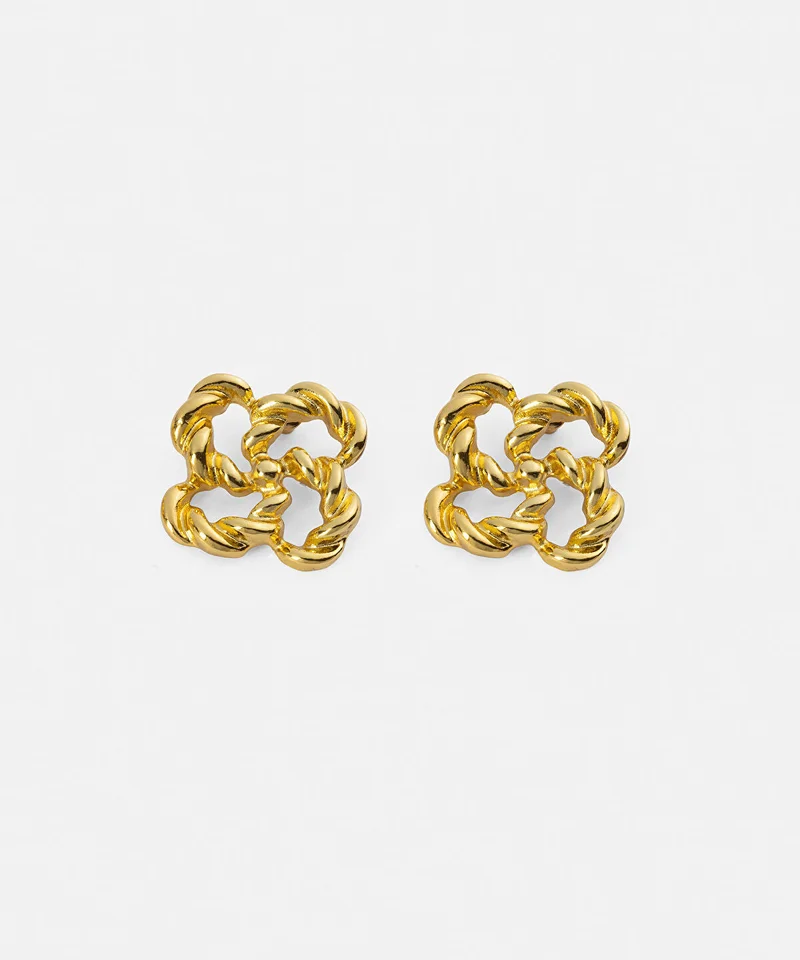 ابيكول Interlocking Textured Earrings