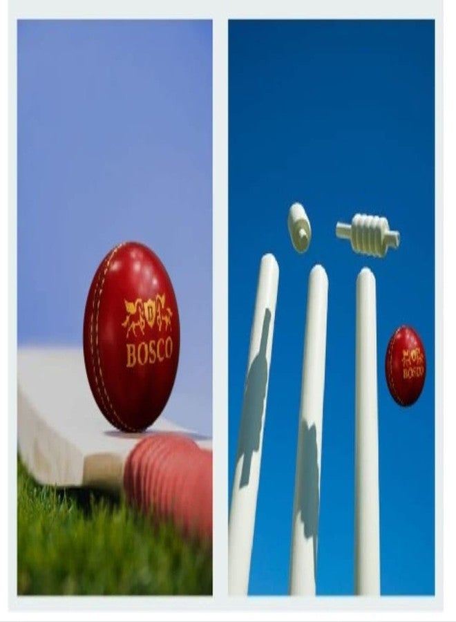BOSCO Professional Leather Cricket Ball, Red, Hand-Stitched, Premium Grade for Test, ODI, T20, Practice Matches - Image 4