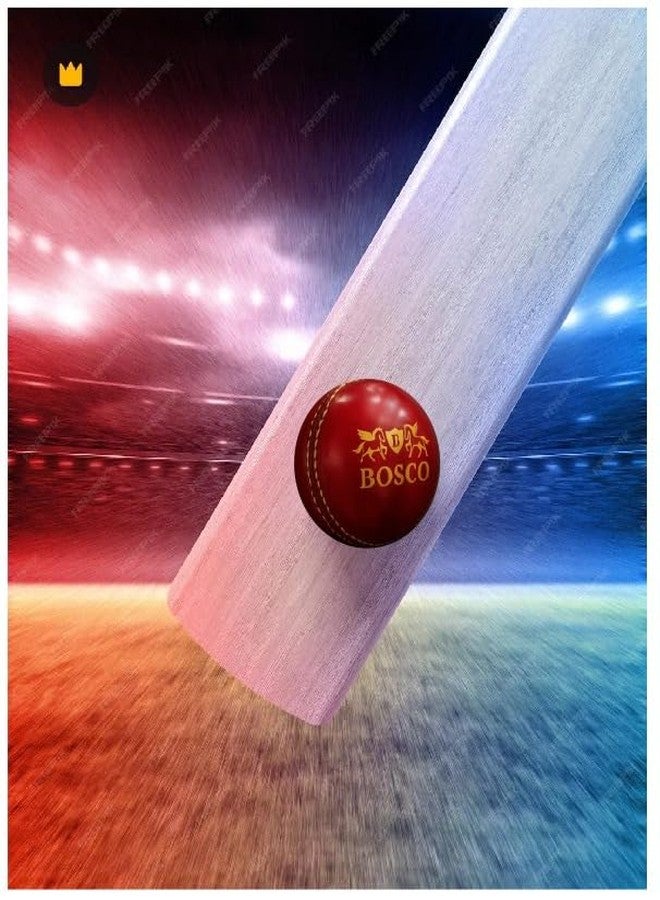 BOSCO Professional Leather Cricket Ball, Red, Hand-Stitched, Premium Grade for Test, ODI, T20, Practice Matches - Image 2