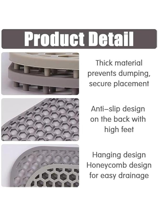 HOOKOR Silicone Kitchen Sink Mat, Folding Heat Resistant Non-Slip Sink Protectors, Kitchen Sink Mats Grid Accessory for Stainless Steel Sink, Bathroom Sink, Porcelain Bowl (Grey) - Image 3