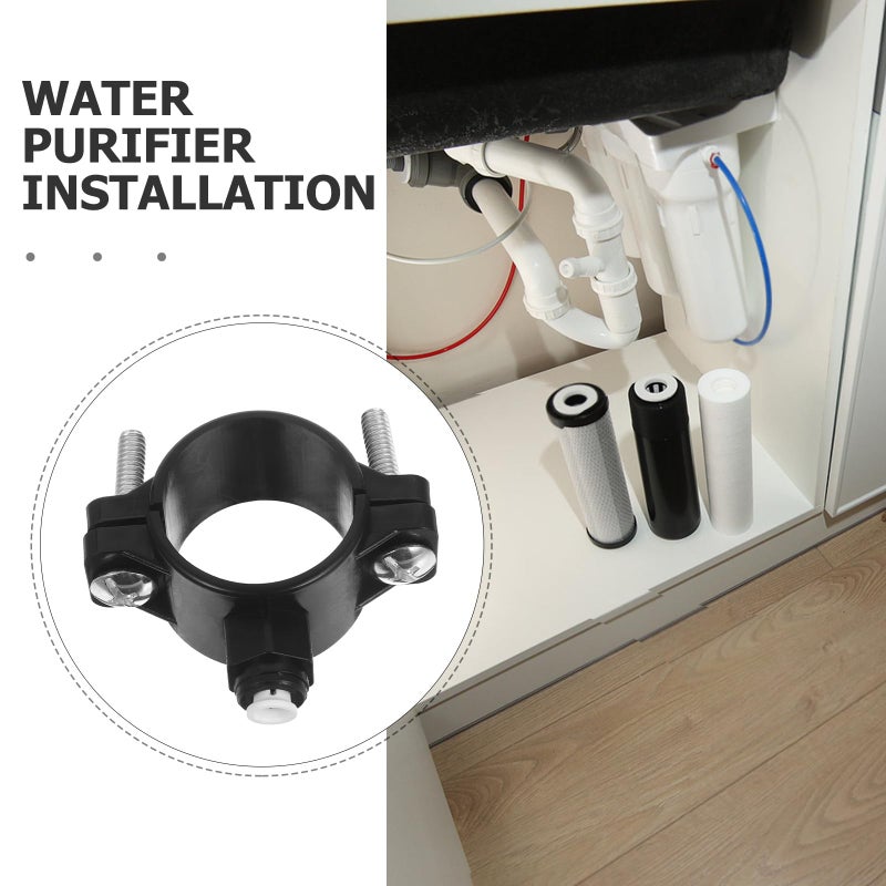 Black Plastic 1 4 Inch Quick Connect Drain Saddle Valve Clamp For RO Water Filters - Image 4