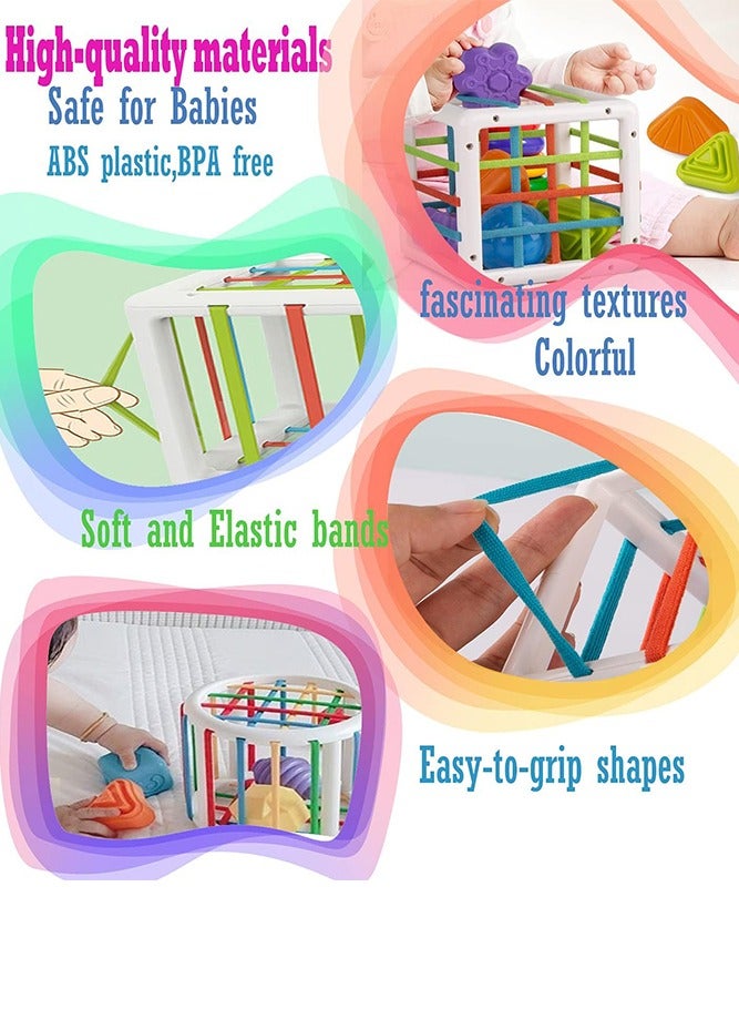 AMERTEER Colorful Cube Sorter with 6 Multi Sensory Shapes Toddler Developmental Learning Toys for Ages 6-18 Months. - Image 2