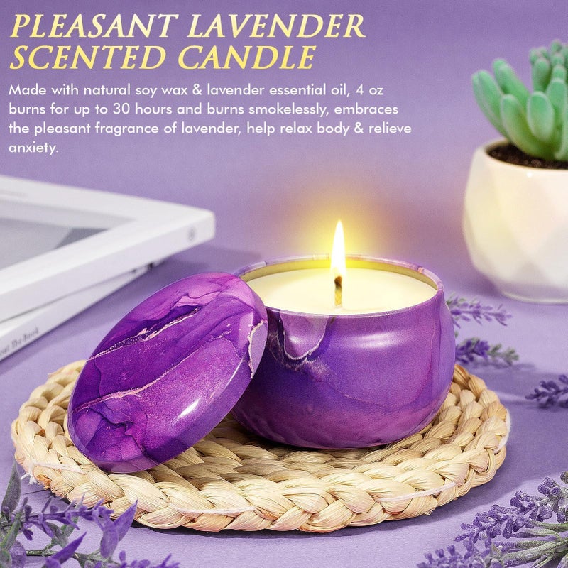 Qinline Birthday Gifts for Women Self Care Get Well Soon Gifts, Lavender Relaxing Spa Bath Gift Basket Care Package w/ Flannel Blanket 40 OZ Tumbler, Mother's Day Gift for Mom Her Wife Girlfriend Grandma - Image 5