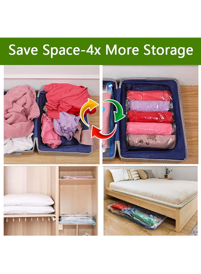 Arabest Vacuum Storage Bags, Electric Pump, 15 Pack Space Saving Bags (4 Large/4 Medium) Compression Storage Bags for Clothes Storage