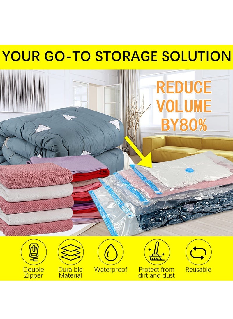 Arabest Vacuum Storage Bags, Electric Pump, 15 Pack Space Saving Bags (4 Large/4 Medium) Compression Storage Bags for Clothes Storage