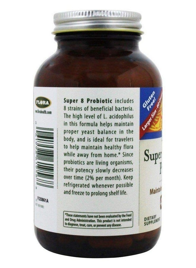 Flora Super 8 Hipotency Probiotic 42 Billion Cfu Raw 60 Count  - Image 3