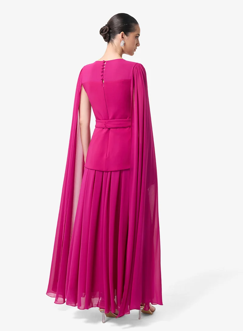 ثريدز باي اجوني فستان ماكسي بأكمام واسعة وحزام