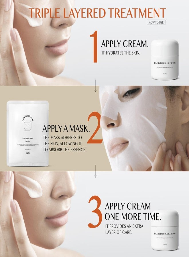 DAERA Korean DUBU Cream Glass Skin Care, Deep Hydrating Repairing Nourishing for Dry and Sensitive Skin, Panthenol, Niacinamide, Adenosin, Korean Moisturizer - Image 3