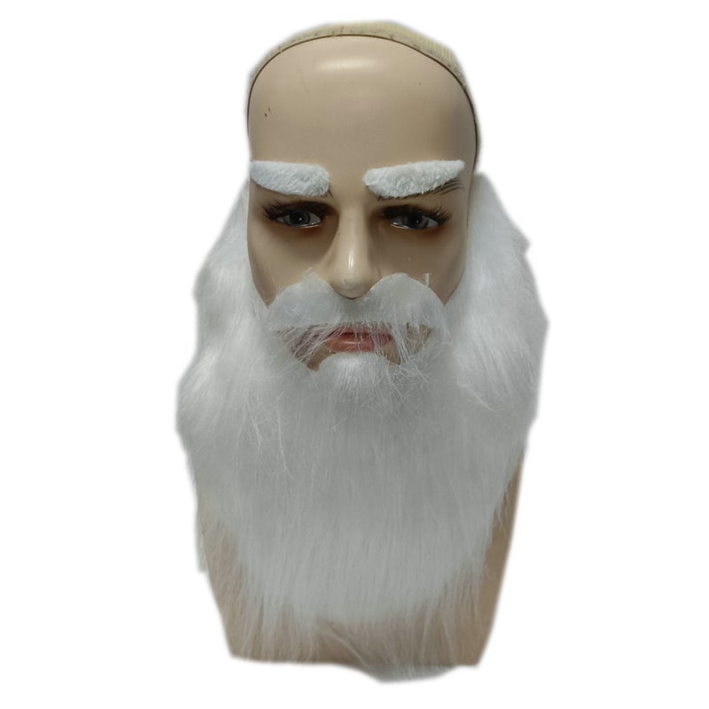 2026 New New Year'S Old Man Fake Beard Set White Beard + Eyebrows 24H Delivery - Image 2