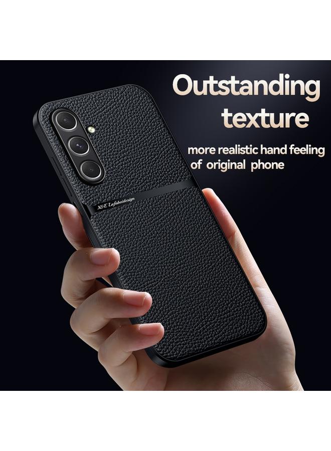 S-TOP Case For Samsung Galaxy M35 5G Litchi Leather Magnetic Full Coverage Shockproof Phone Case - Image 3