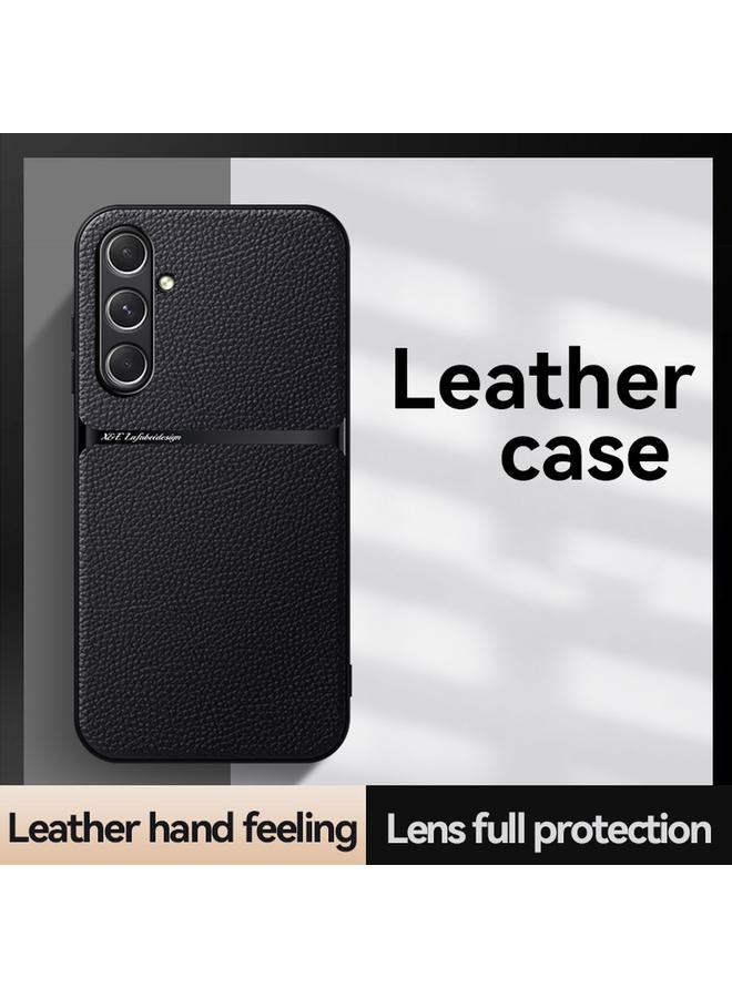 S-TOP Case For Samsung Galaxy M35 5G Litchi Leather Magnetic Full Coverage Shockproof Phone Case - Image 2