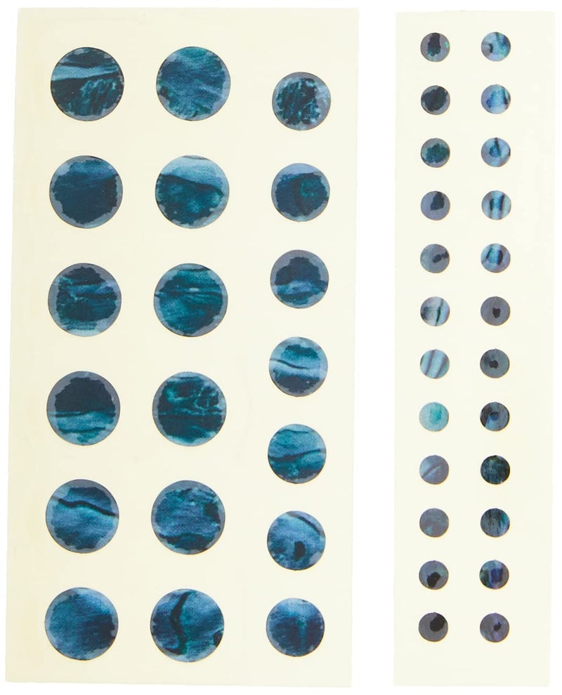 Inlaystickers Inlay Sticker F-085CD-BP-AZ Fret Markers for Guitars & Bass - Custom Dots Set - Black Pearl - Image 4