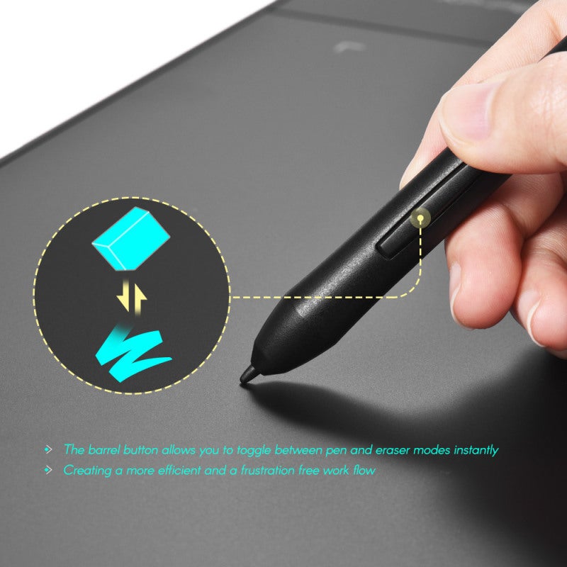 Passive Stylus Pen: 2048 Levels Pressure Sensitivity, Battery-Free Smart Chip Design, Lightweight Comfortable Barrel - Instant Pen To Eraser Switch, Replacement Pen for XP-PEN Star 01/02/03/06/06C G43 - Image 2