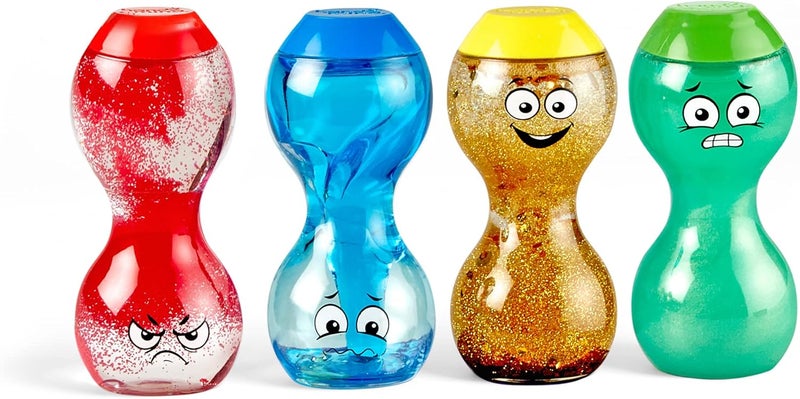 hand2mind hand2mind Express Your Feelings Sensory Bottles Primary Emotions Toddler Sensory Toys Quiet Fidget Toys Play Therapy Toys Calm Down Corner Supplies Calming Corner Social Emotional Learning - Image 1